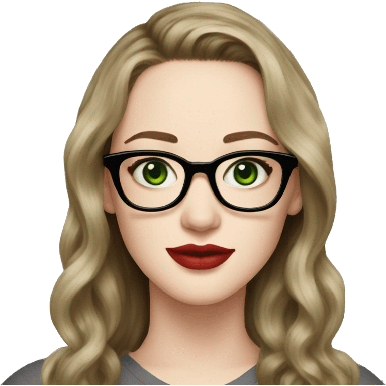 Kat Dennings with green eyes glasses and dark blonde hair emoji