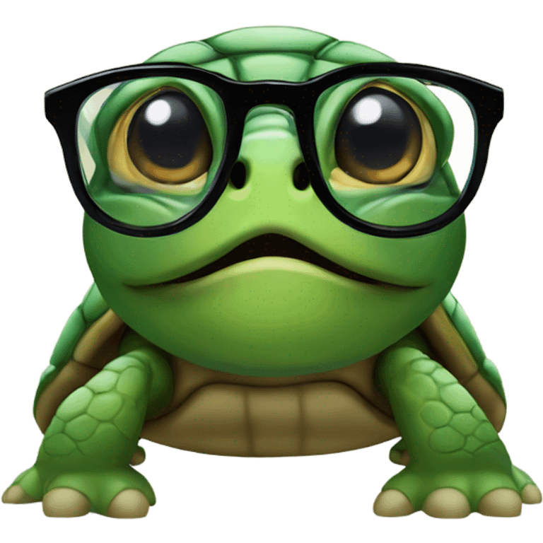 Turtle with glasses  emoji