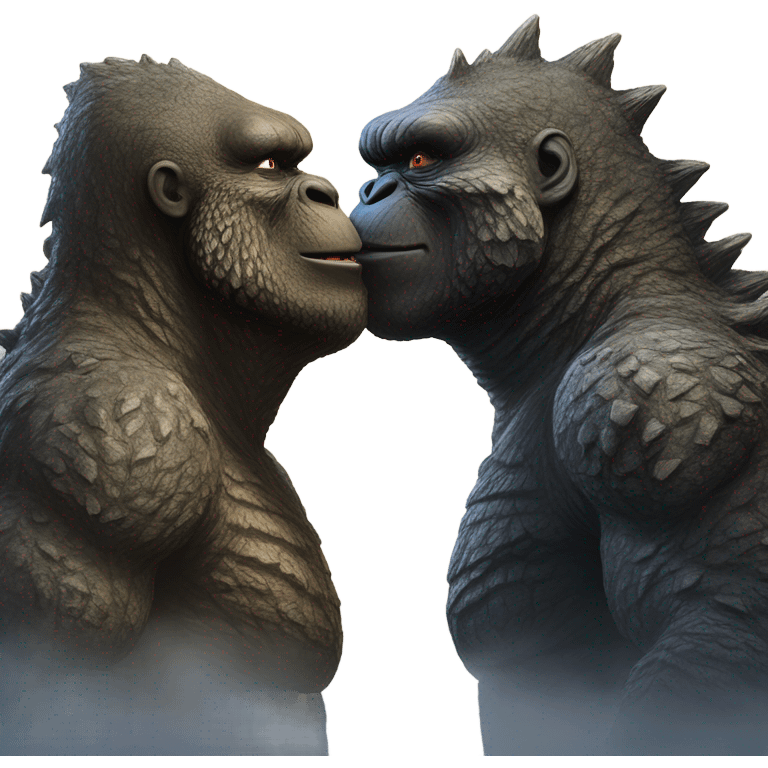 Godzilla kissing Kong  emoji