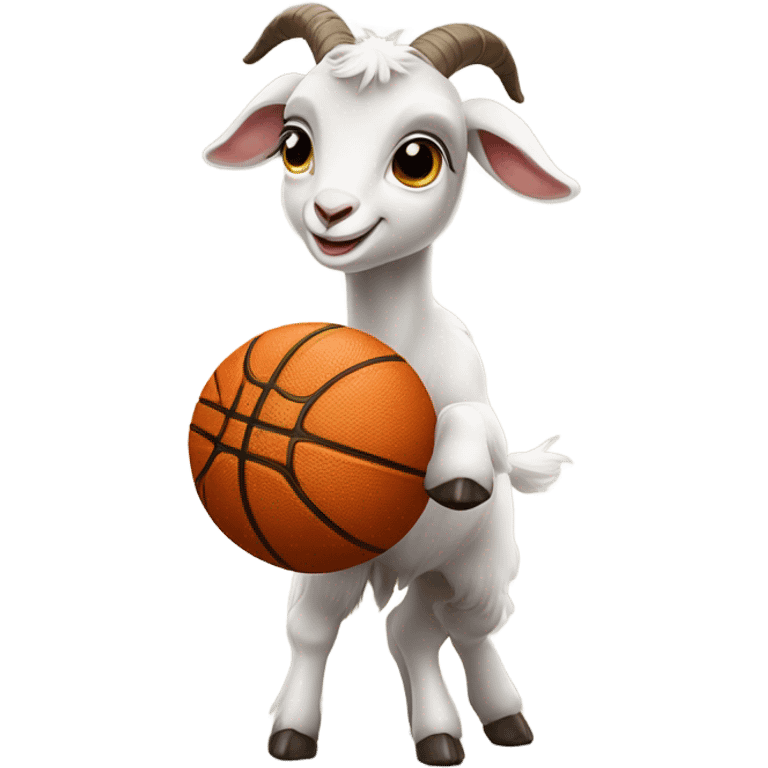 Baby goat playing basketball emoji