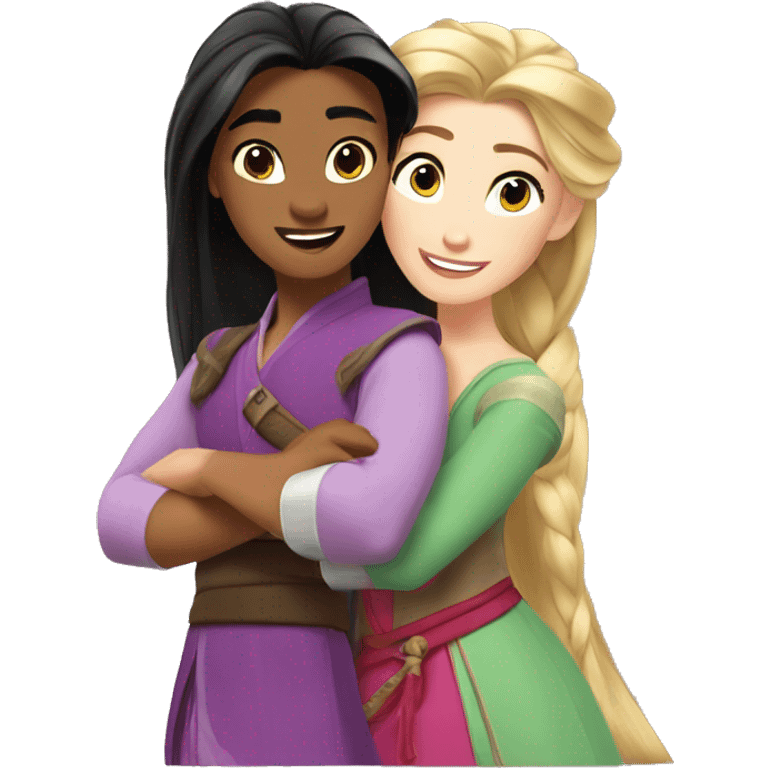 Rapunzel and Mulan emoji