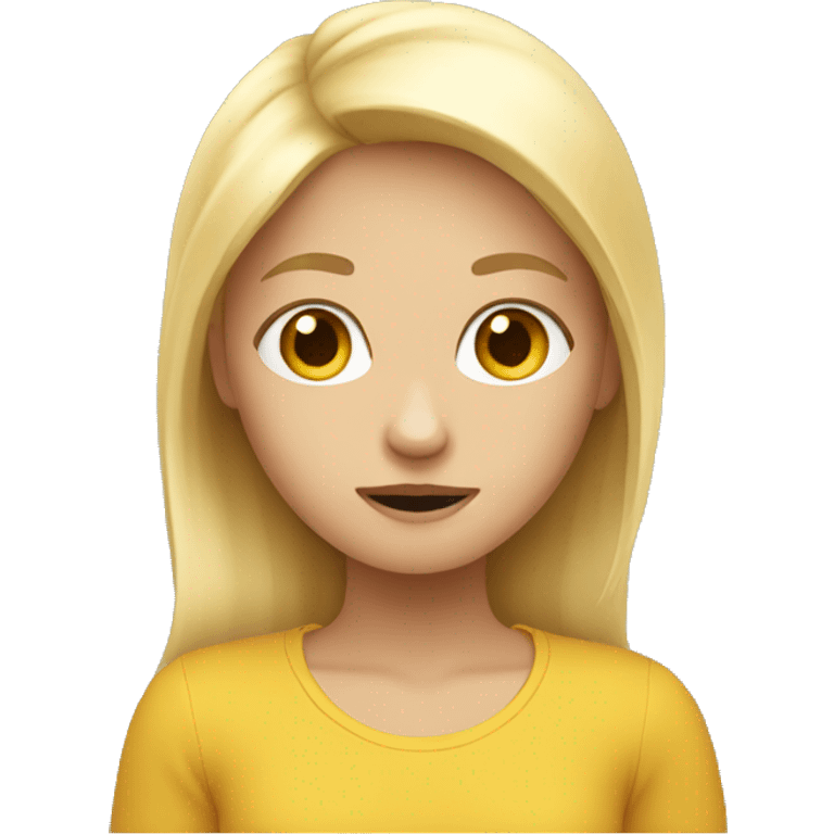 Blond girl being sneaky  emoji