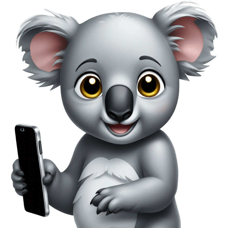 Cute koala making call emoji