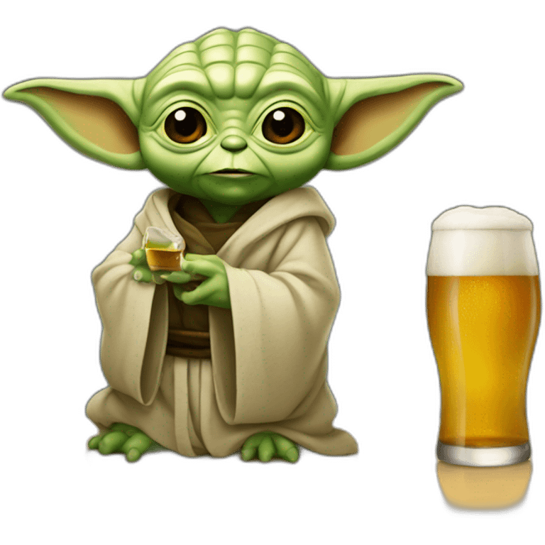 yoda qui boit une bier emoji