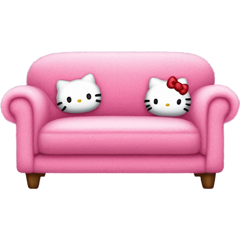 fuzzy pink hello kitty couch  emoji