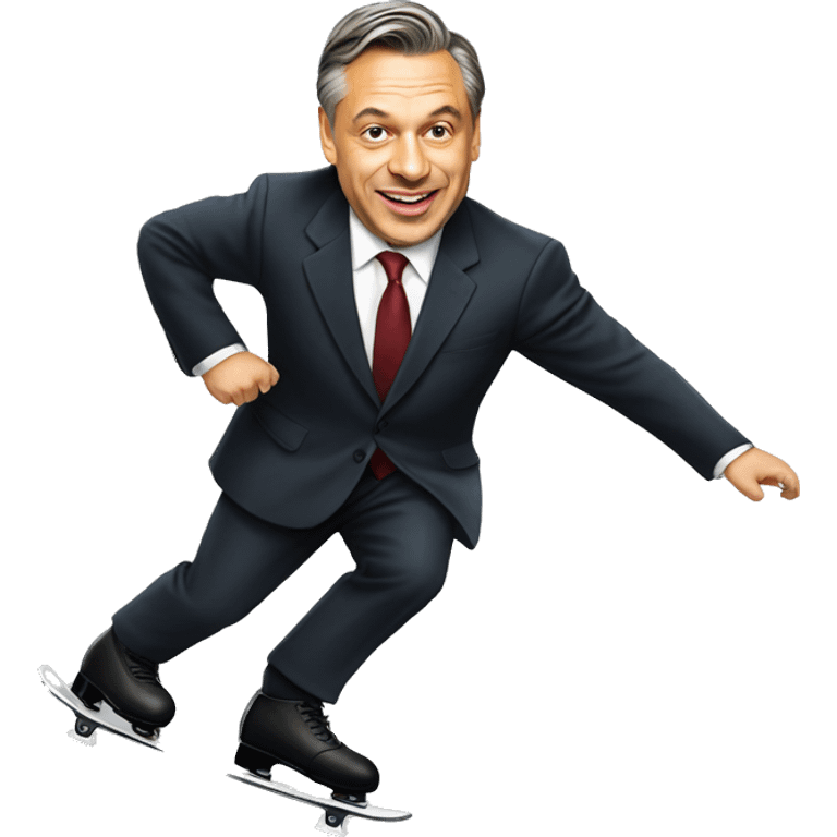 Viktor Orban hungarian prime minister skating in suit emoji