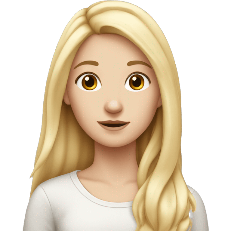 White girl with blond long hare emoji