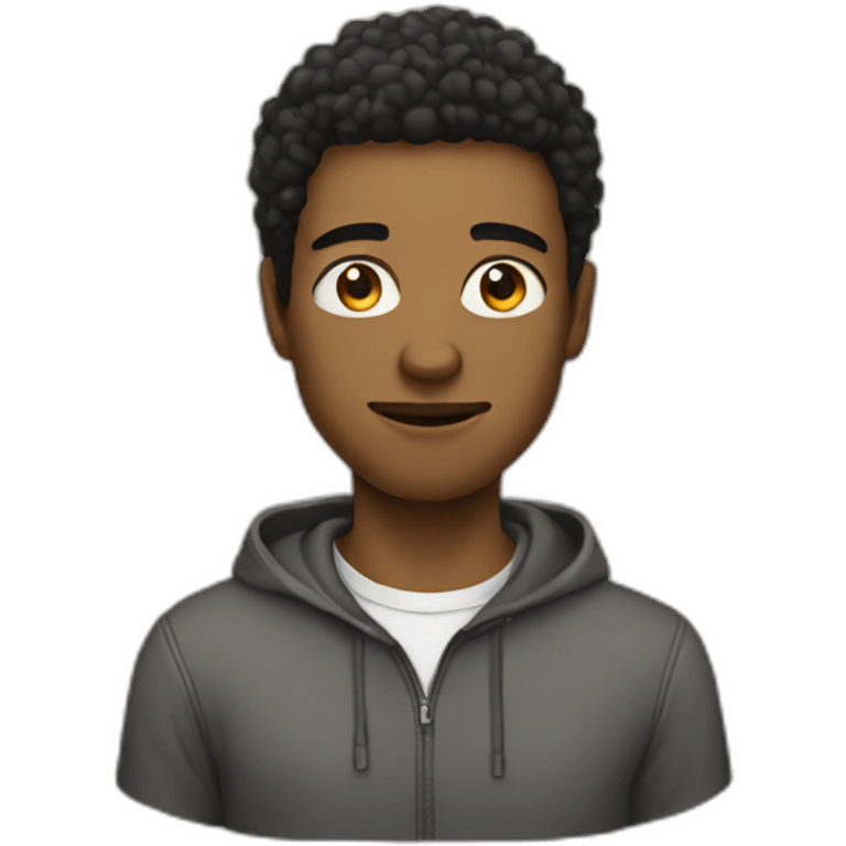 A strange man with the characteristics of a programmer, 17 years old and male emoji