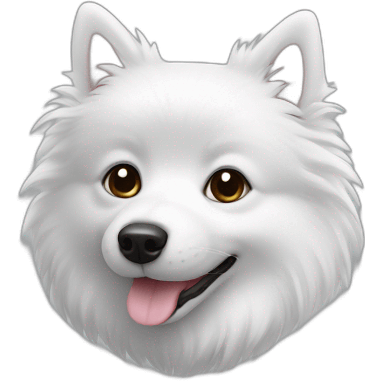 Black Little White spitz head emoji