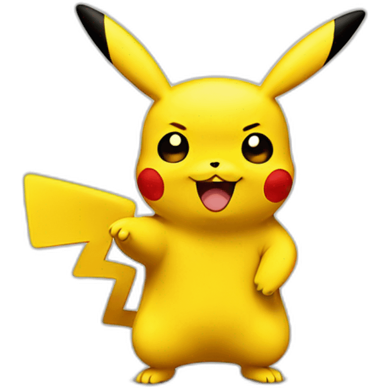 Pikachu waving emoji