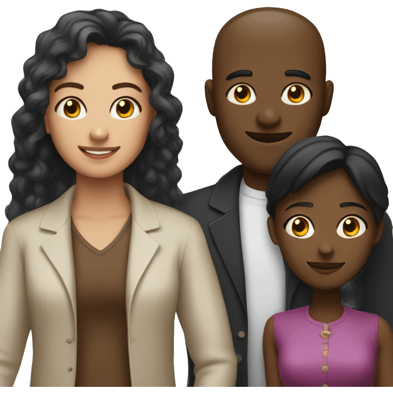 Casal homem branco e mulher negra emoji