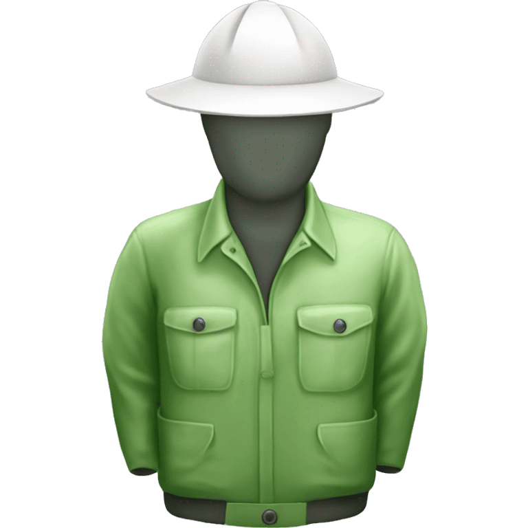 gardener pith helmet jacket white green trees  emoji