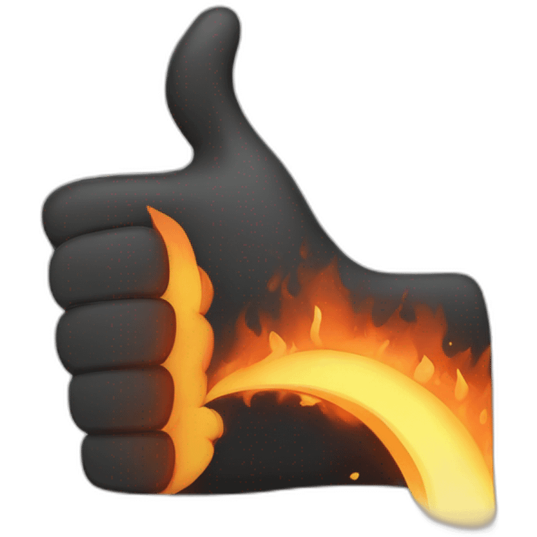 thumb-up-with-a-hand-in-fire-side emoji