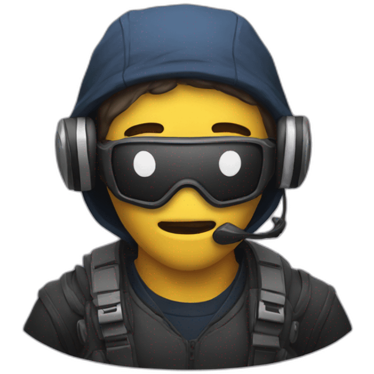 Gamer with a mask emoji