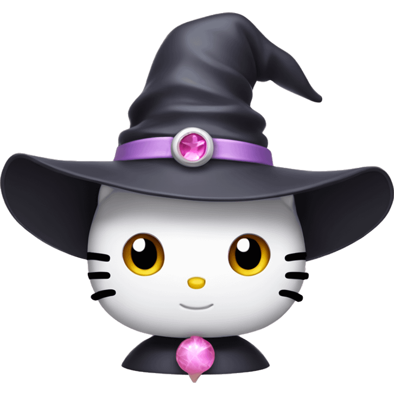 Hello kitty with witch light pink hat emoji