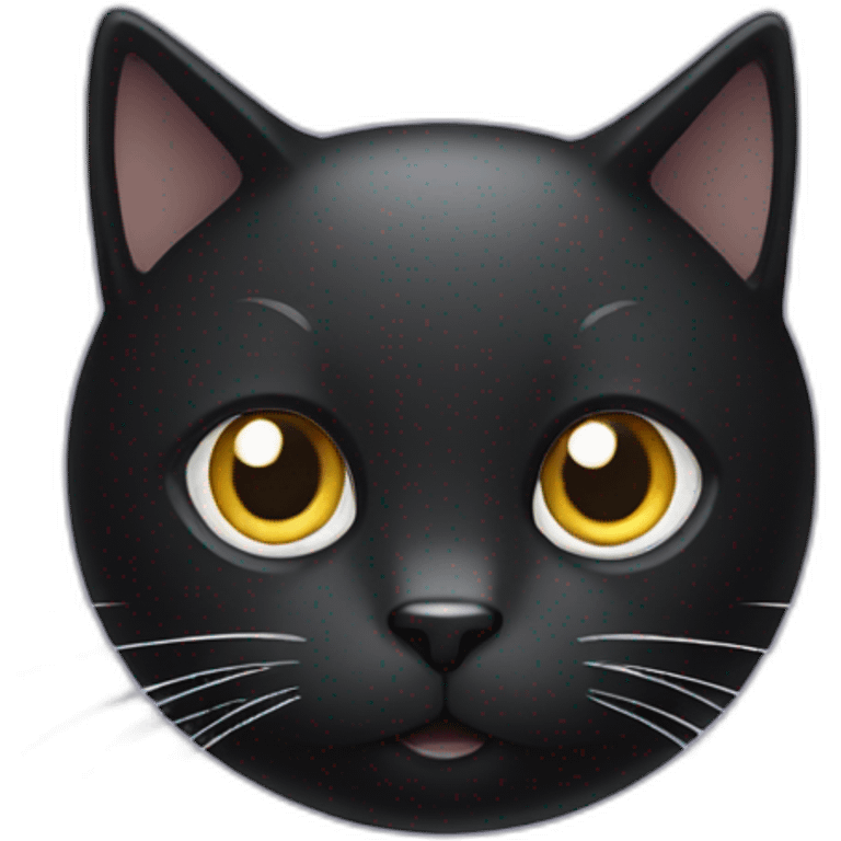 Black cat with white dots emoji