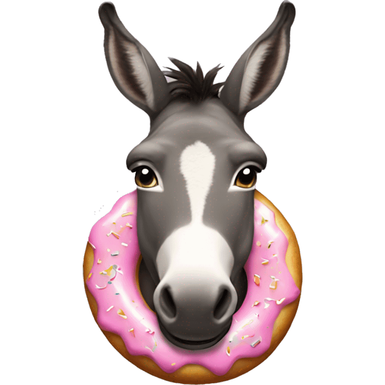 donkey with a donut as earrings  emoji