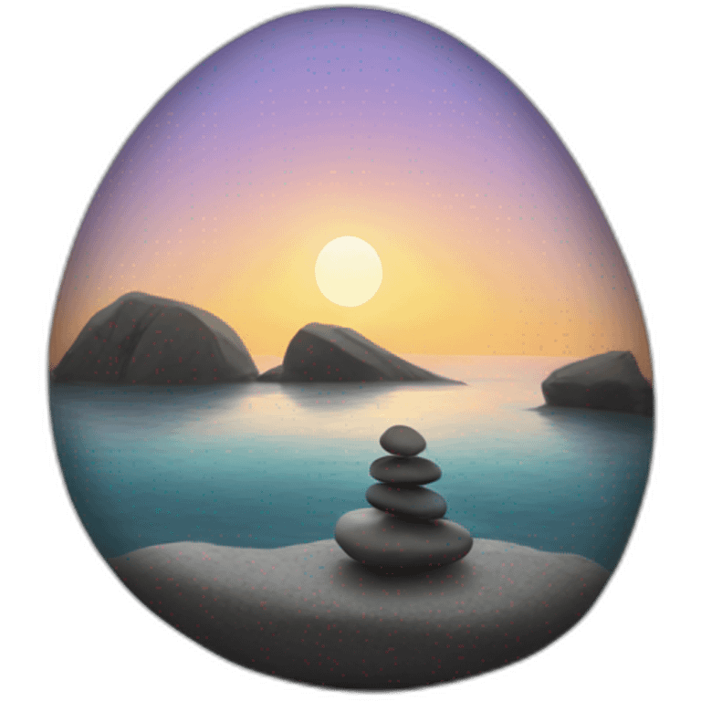 Meditation pebble emoji