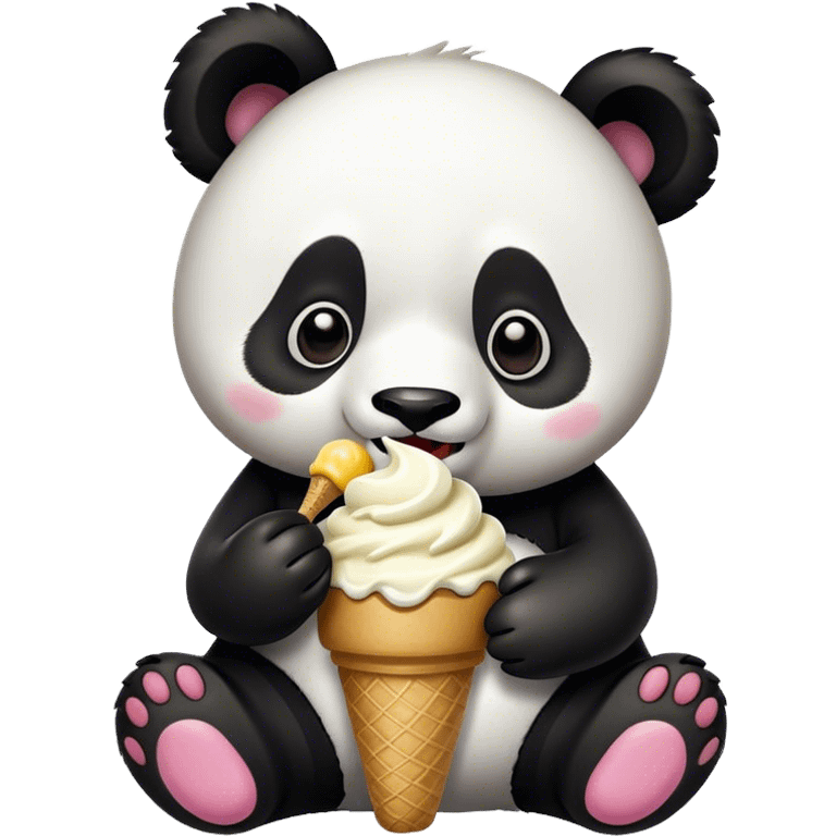 Panda eating ice cream emoji