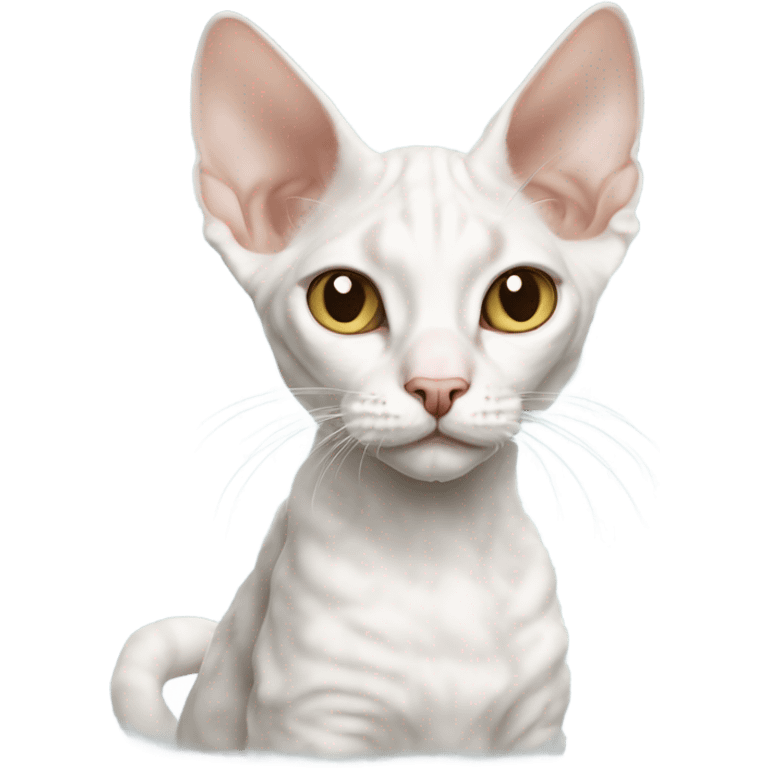 White curly cat Devon-Rex emoji