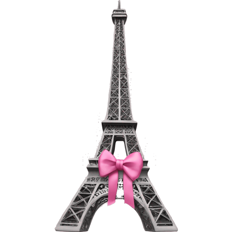 Eiffel Tower with a pink bow on top emoji