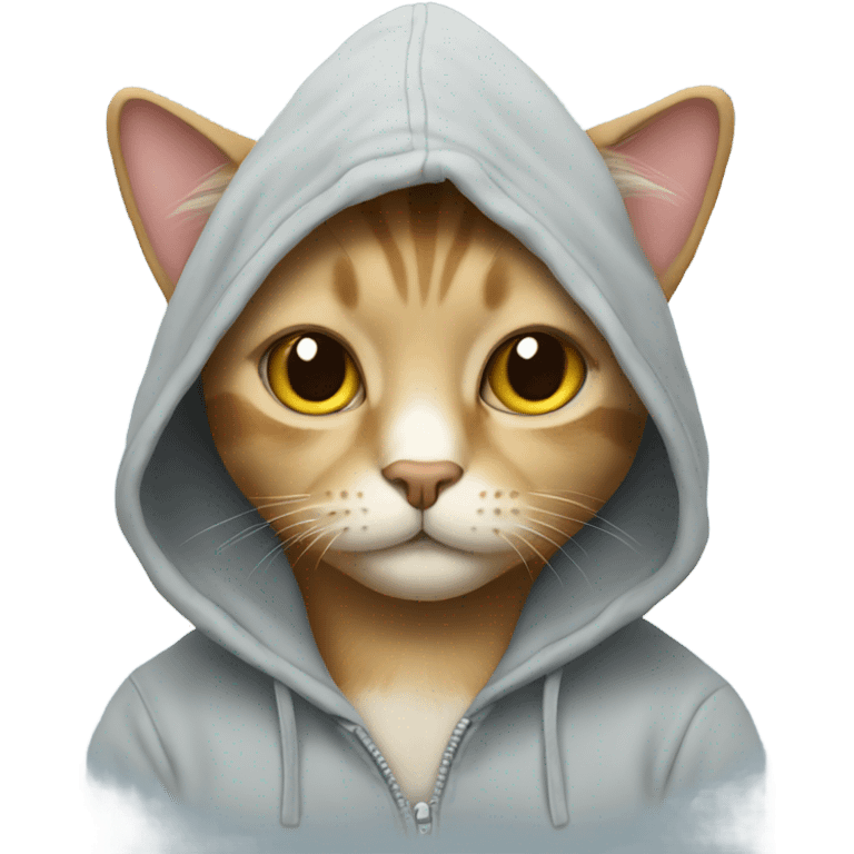 Cat wearing a hoodie emoji