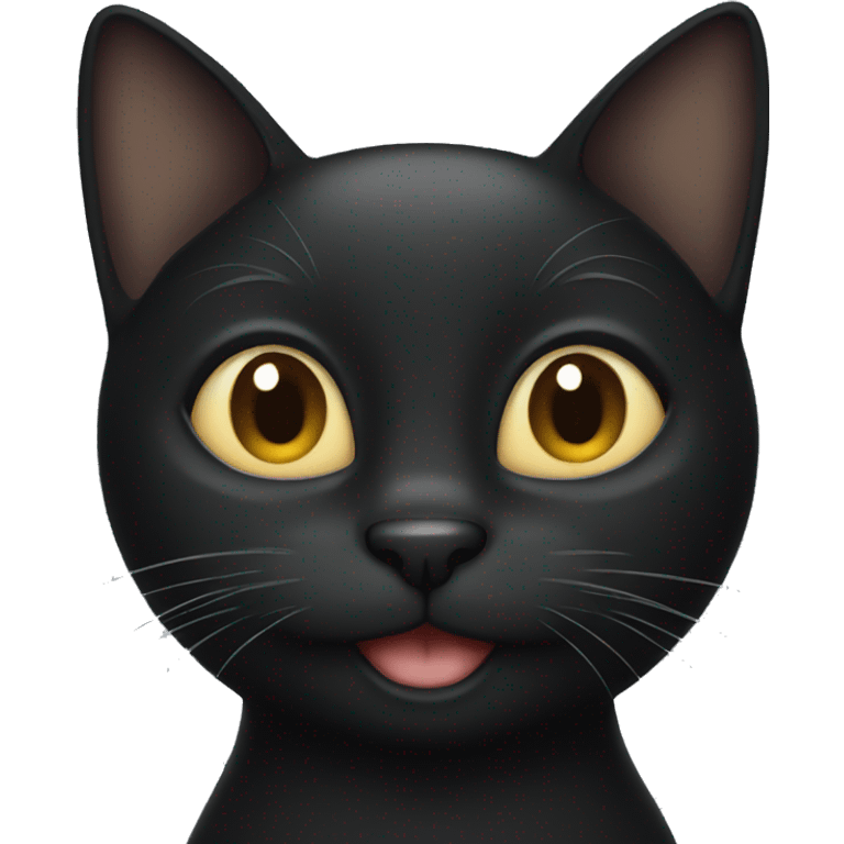 Black cat smiling  emoji