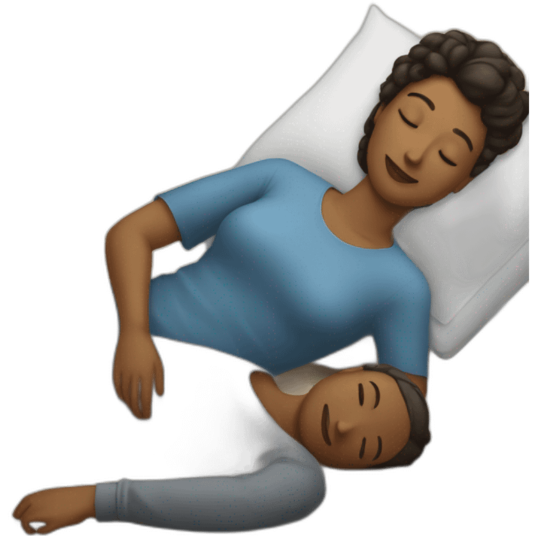 Woman laying down next to man emoji