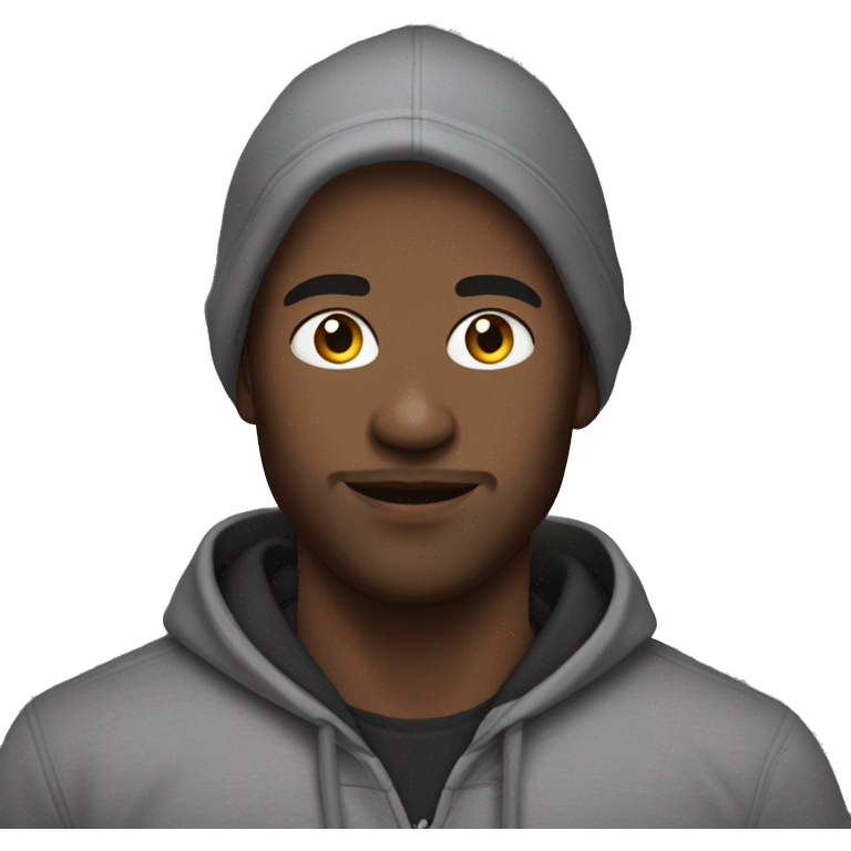 Attractive Man wearing grey hoodie and black joggers  emoji