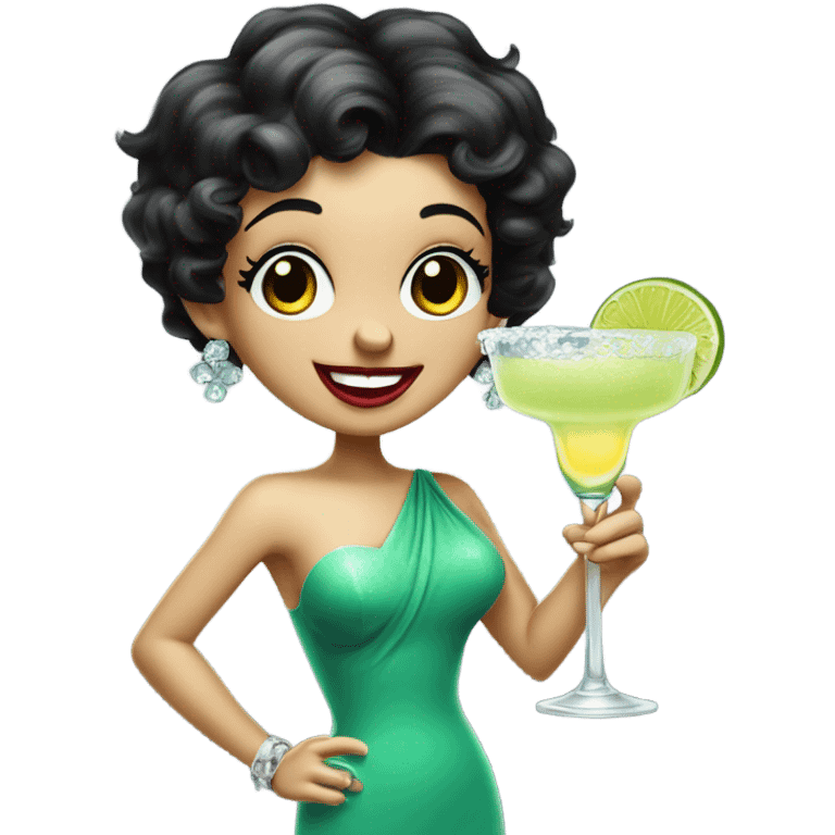 Betty boop drinking a margarita  emoji