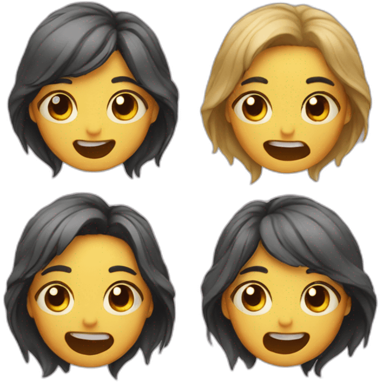 4 faces with different moods emoji