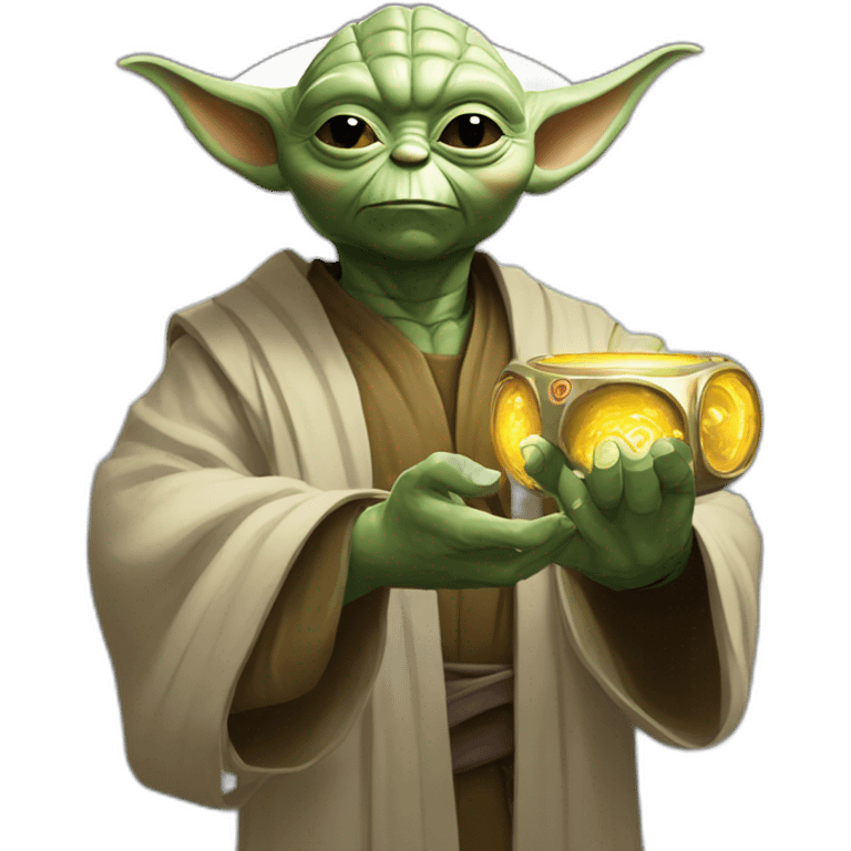 Master yoda with re infinity gauntlet emoji