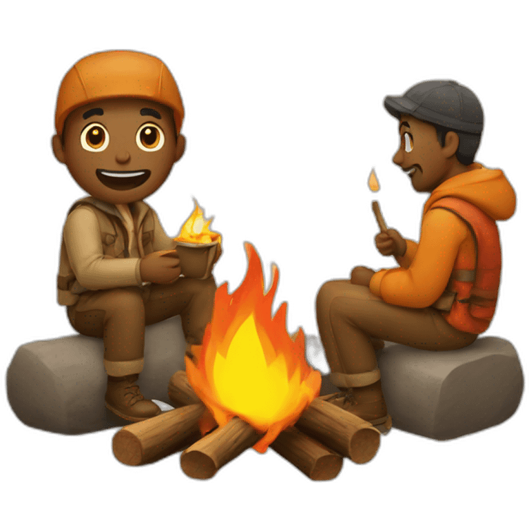 man and campfire emoji