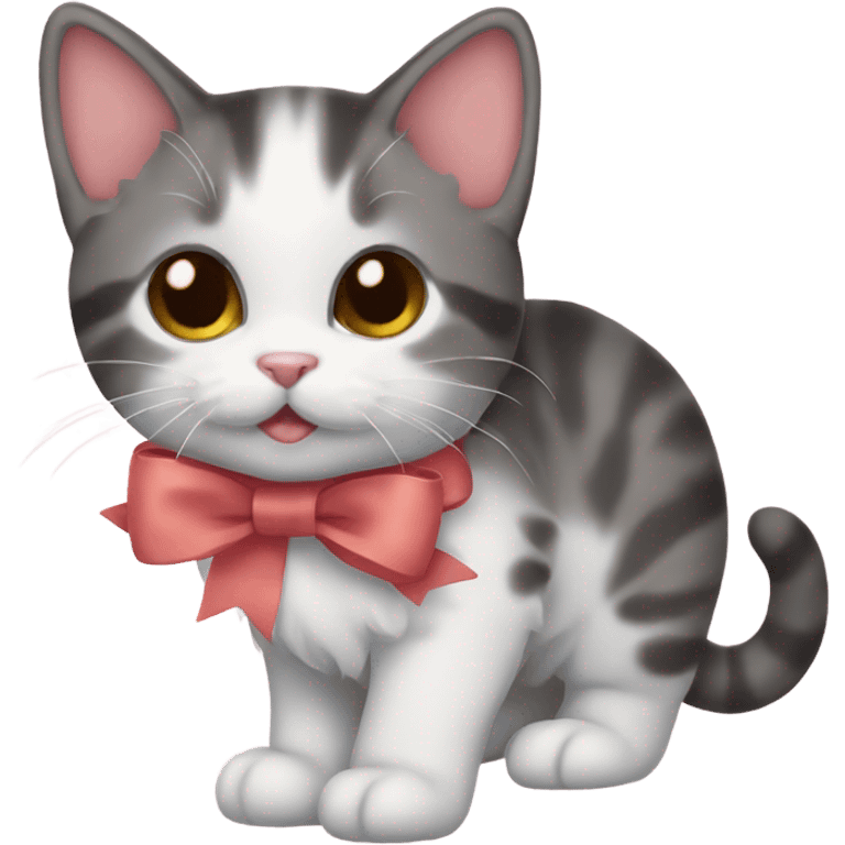 A kitten wearing a bow  emoji