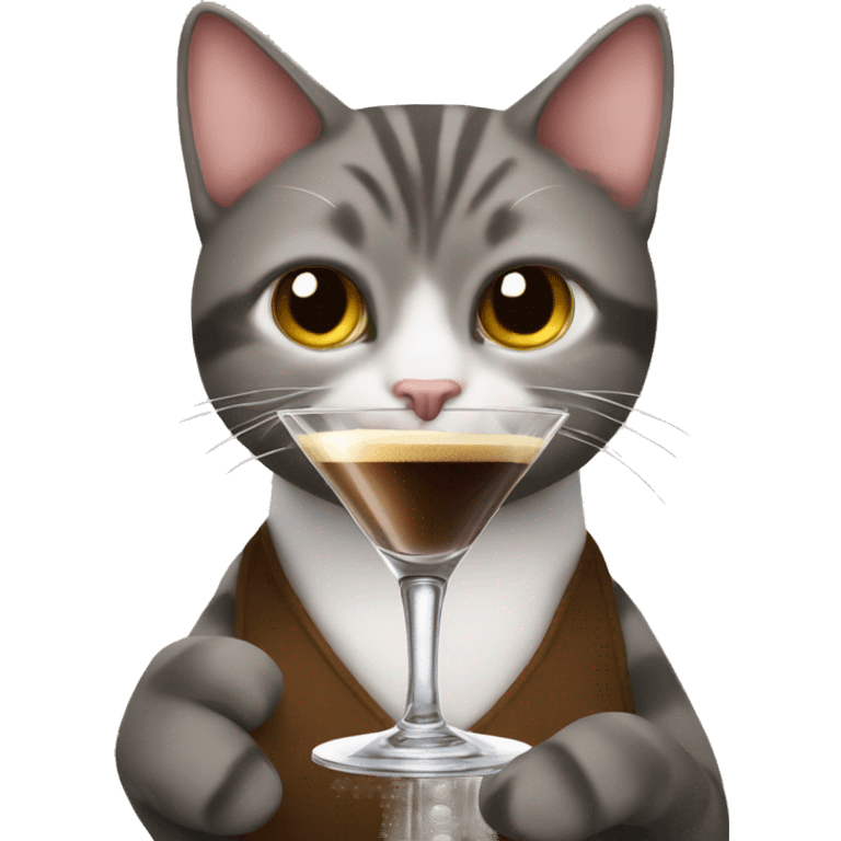 a cat holding an espresso martini  emoji