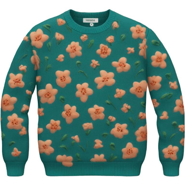 Knit Floral sweatshirt  emoji