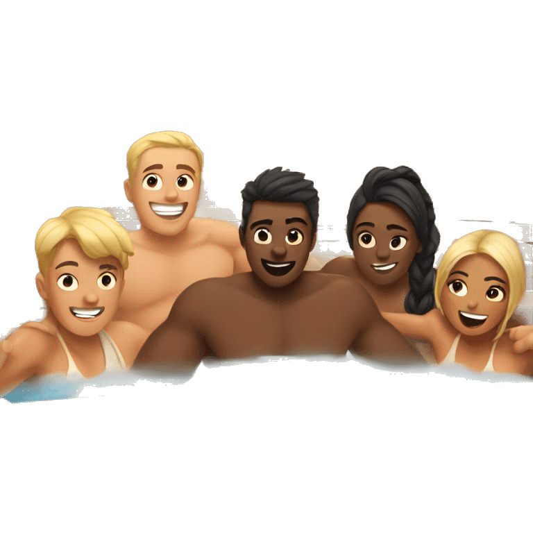 Group of friends in sauna  emoji