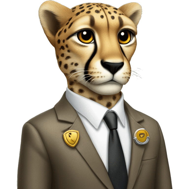 cheetah in a classic suit With keys emoji