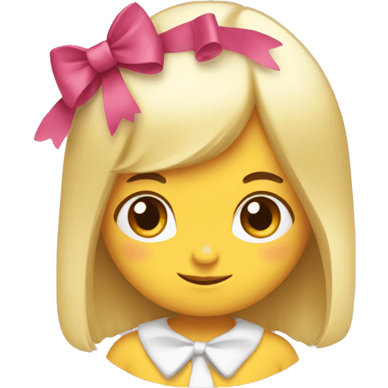 A chick with a bow emoji