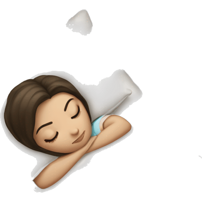 sleeping beauty brunette white girl with a silk pillow emoji