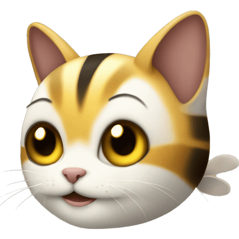 un híbrido gato-abeja muy cute y minimalist emoji