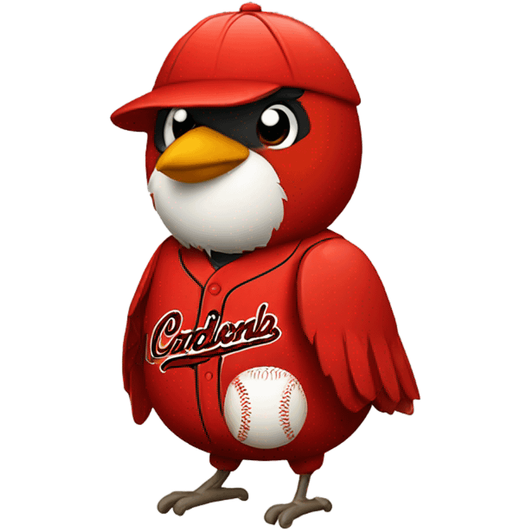 Cardinal with a baseball  emoji