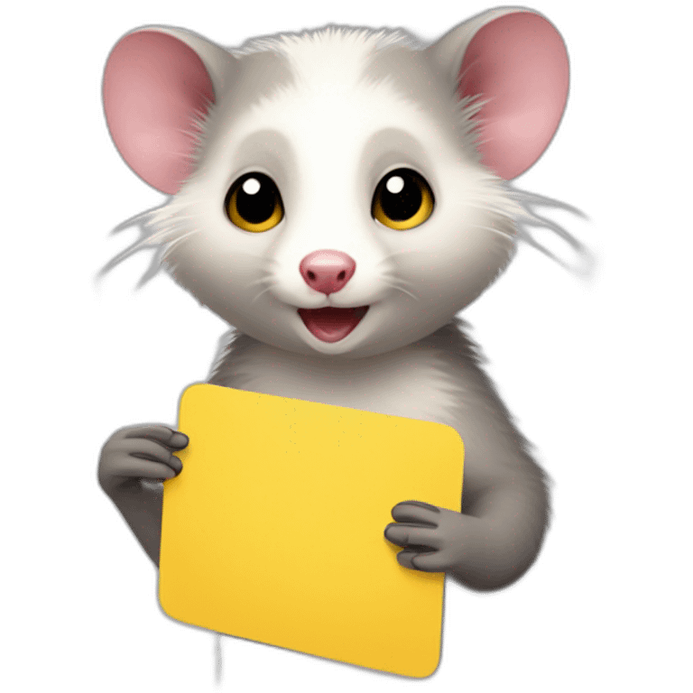 opossum using yellow card emoji