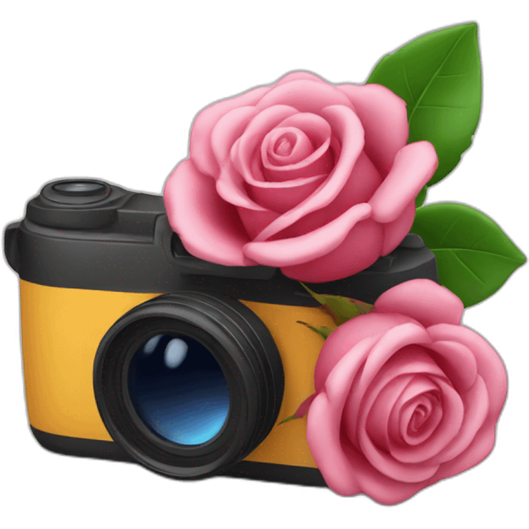 Rose with a camera emoji