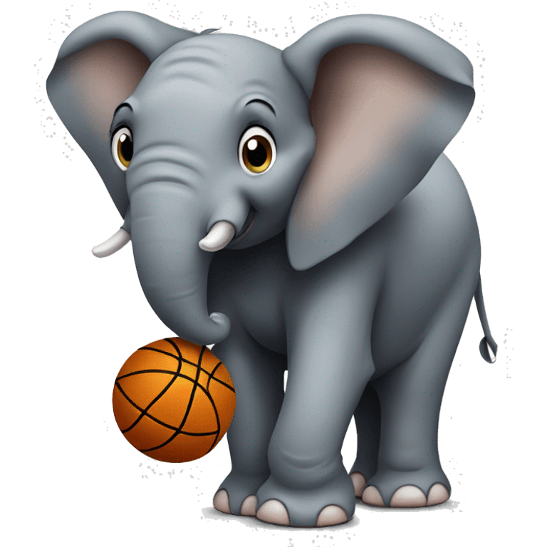 elephant with basketball emoji