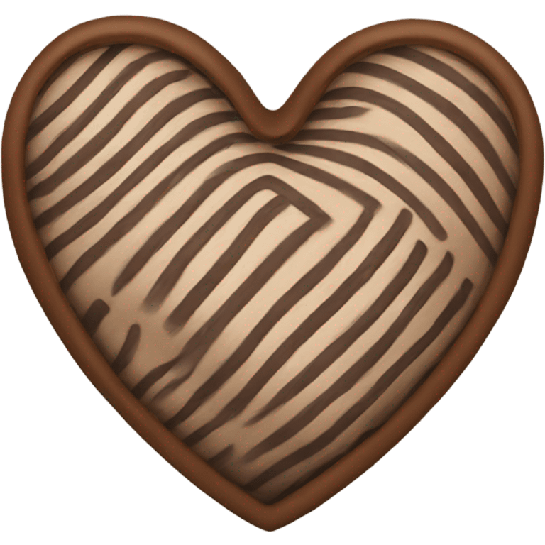 Brown pinstripe heart emoji