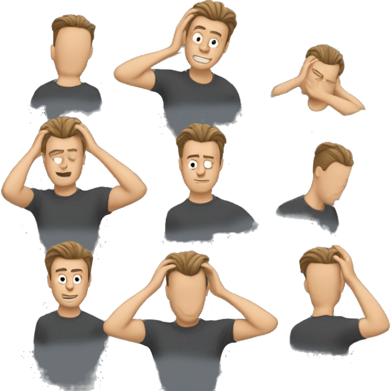 A man doing a hairflip out of ego emoji