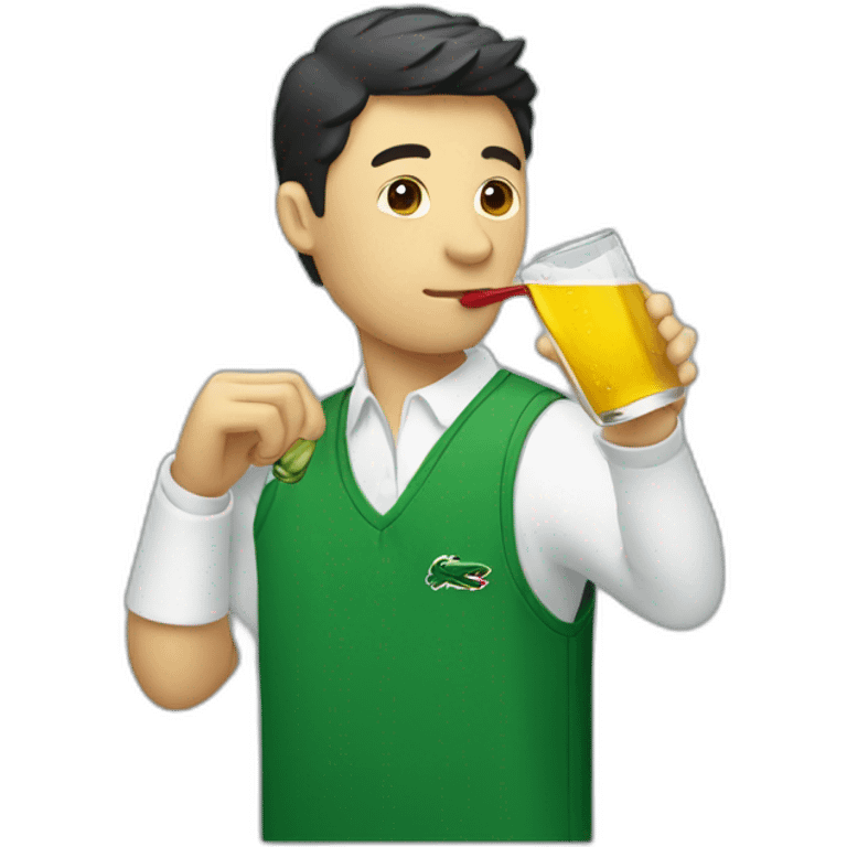 Drinking and using lacoste emoji