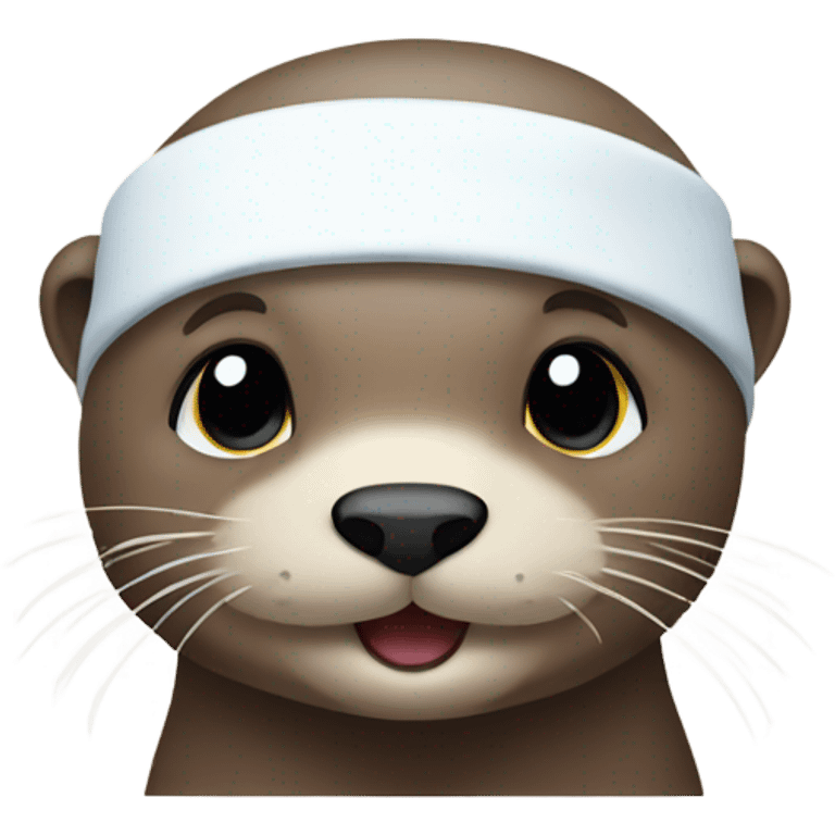 Otter wearing white headband emoji