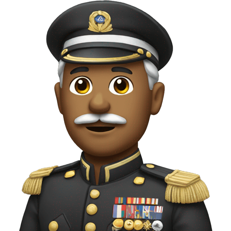 General with short mustaches raising hand emoji